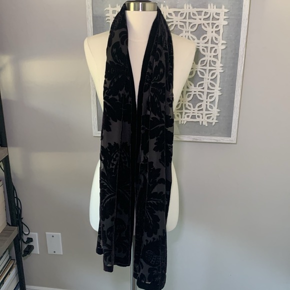 Echo silk chocolate brown burnout velvet scarf - Picture 5 of 8